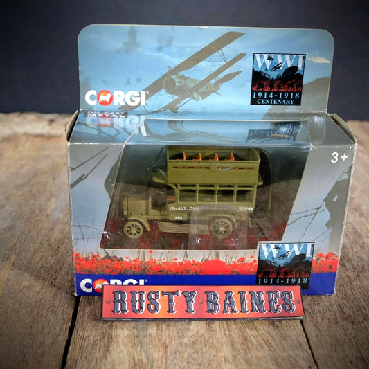 Corgi WW1 Centenary Old Bill Military Bus, 16th AUX Omnibus ASC 1/76