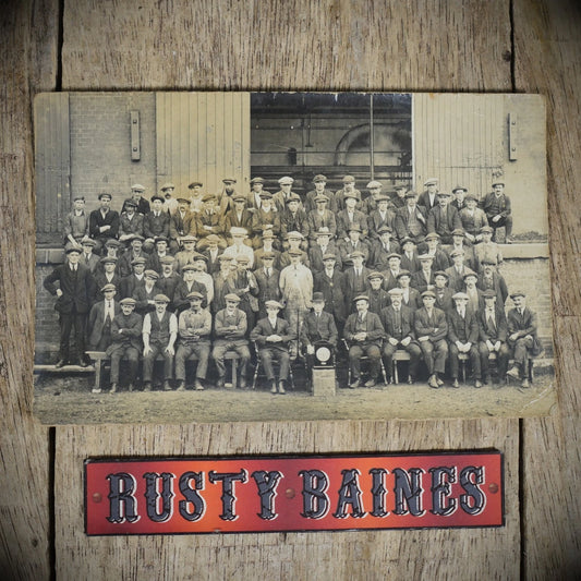 Postcard, Unidentified Works Manual Workers Group Photo, Early 1900's