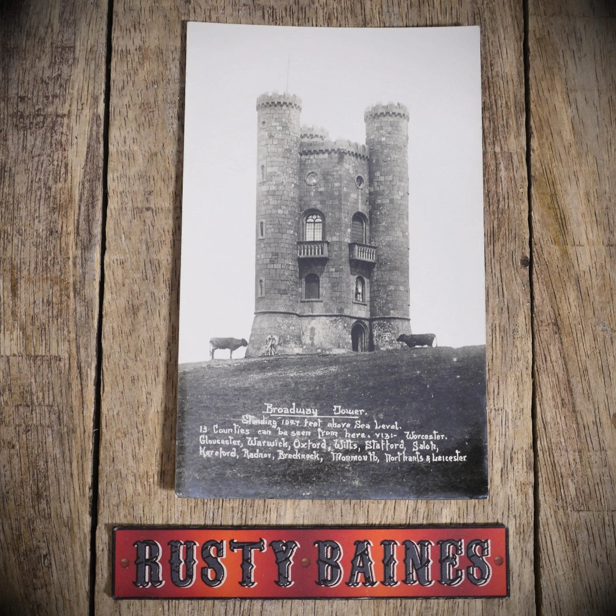 Postcard, Broadway Tower, Cotswolds, Frank Packer Real Photo