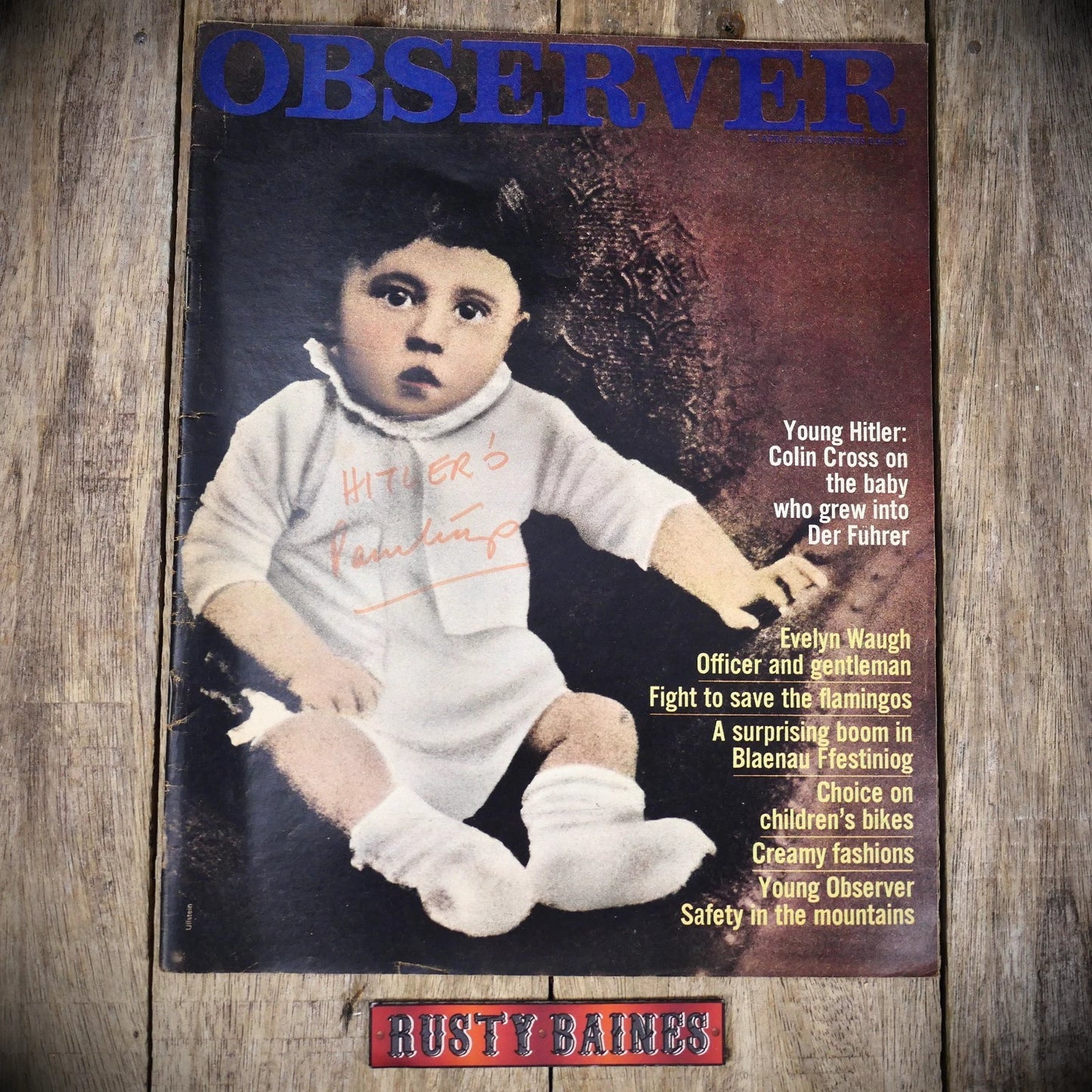 Vintage Observer Magazine 15th April 1973, Adolf Hitler, Evelyn Waugh