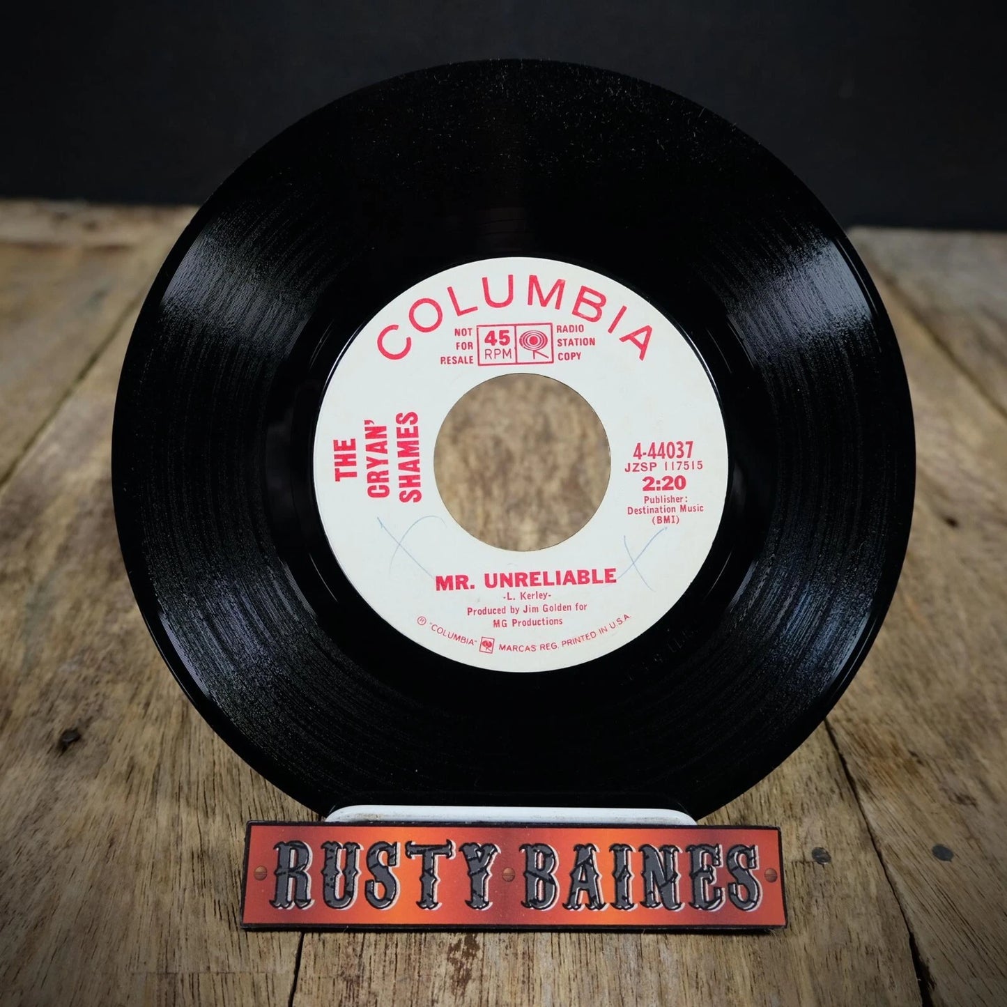 Record 7" Single, The Cryan Shames, Mr Unreliable