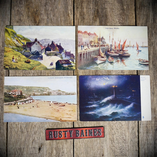 Small Bundle of Whitby/Sandsend Art Postcards, Printed