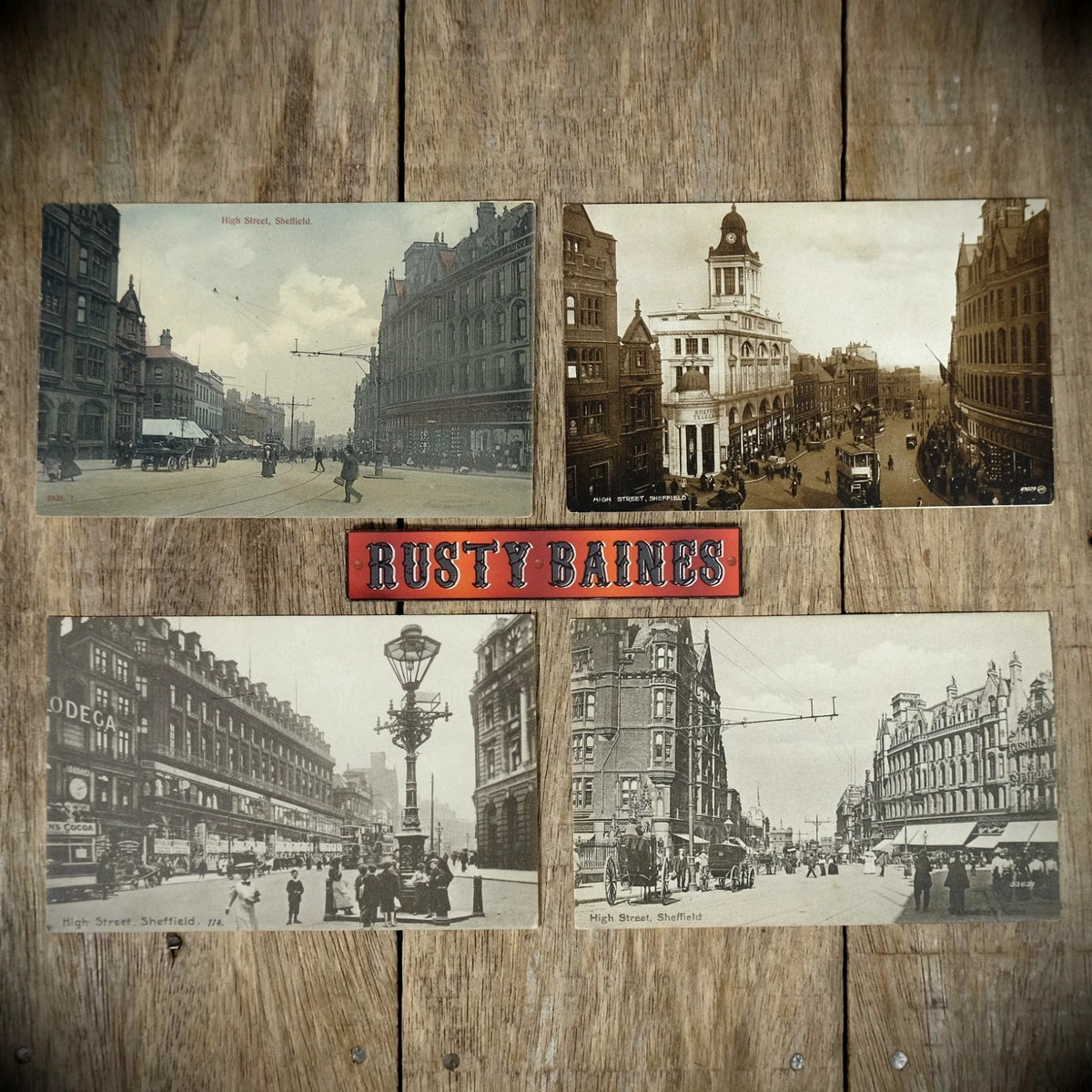 Postcard Bundle, Sheffield High Street, Trams Shops Etc