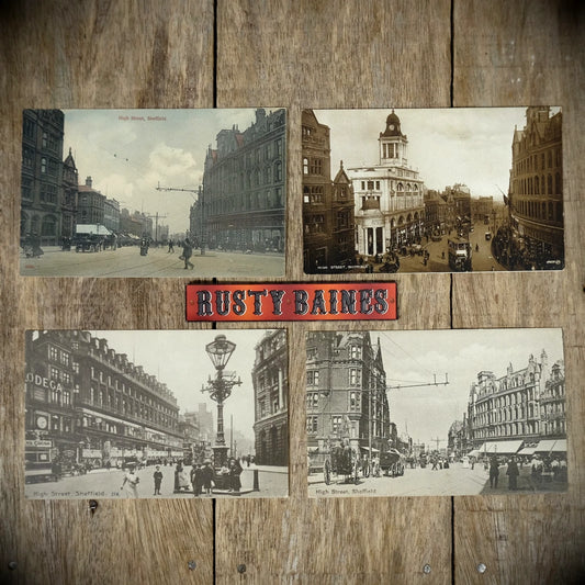 Postcard Bundle, Sheffield High Street, Trams Shops Etc