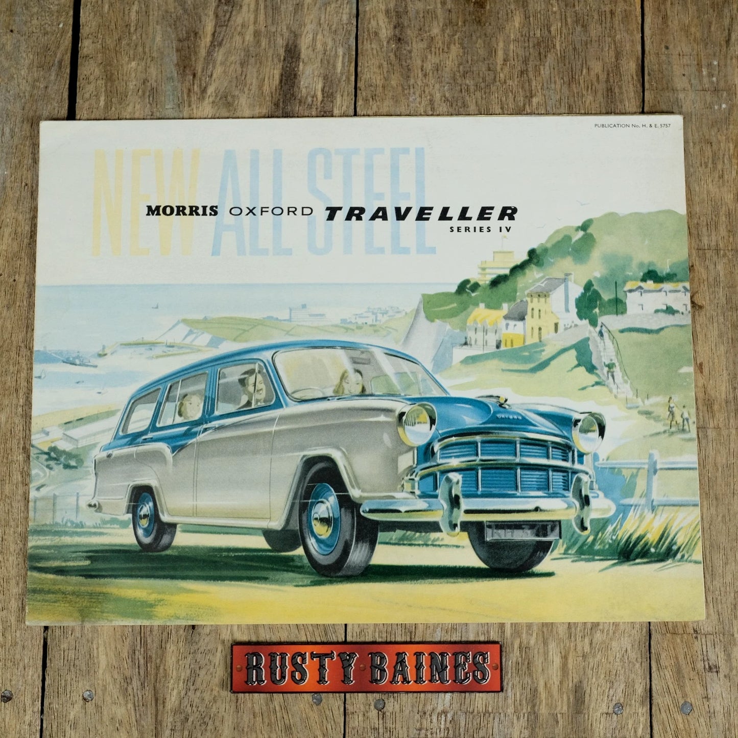 Original Car Brochure, Morris Oxford Traveller Series IV, Poster Style, 1957