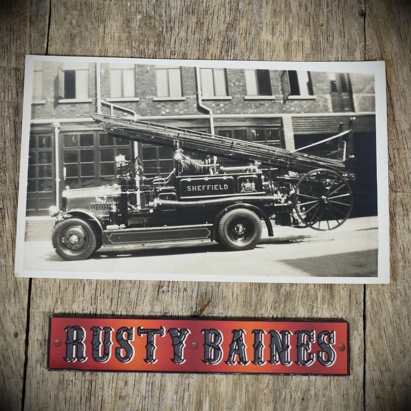Postcard, Sheffield Fire Engine, Rockingham Street Station? Real Photo