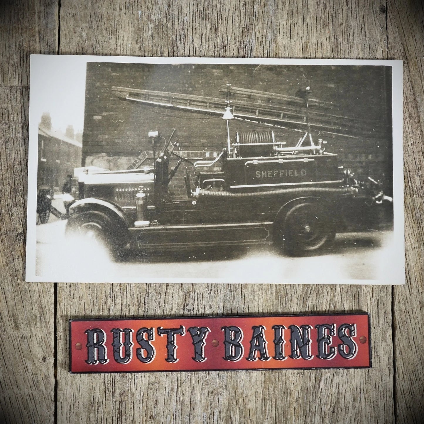Postcard, Early 20th Century Fire Engine Truck Sheffield, Real Photo