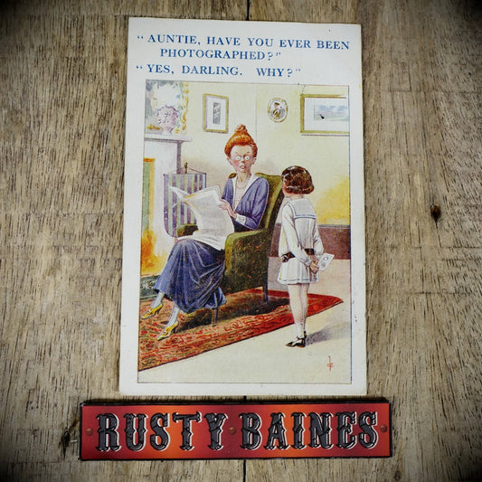 Postcard, HB Comic, Funny Face Woman, Newspaper, Photographed