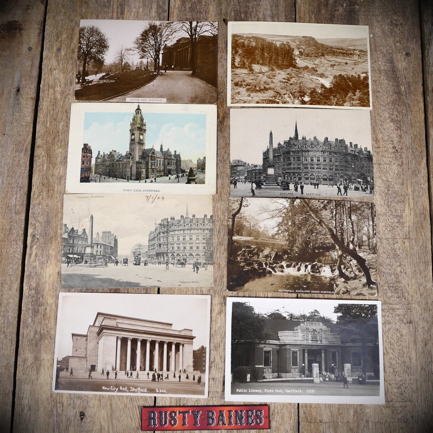 Postcard Bundle, Sheffield City Hall/Rivelin/Weston Park
