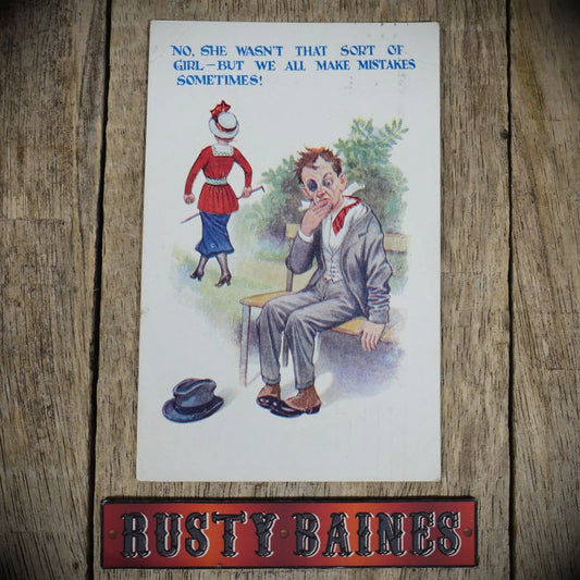 Postcard, Comic, Black Eye Man, Not that Sort of Girl