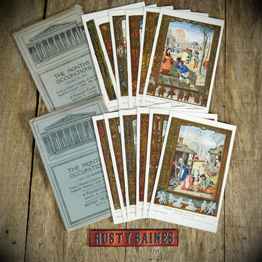 Postcard Set, British Museum, Flemish Calendar Art, Envelopes