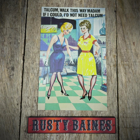 Postcard, Comic, Chemist Shop, 1960s Fashion Dress Glamour Girl