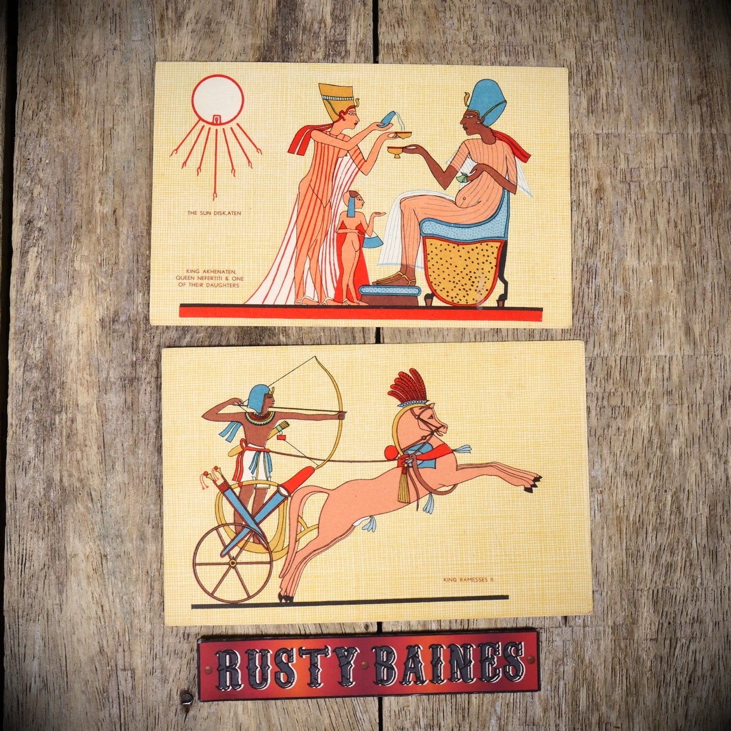Postcard Bundle, Egypt Art, King Ramsses II/Queen Nefertiti