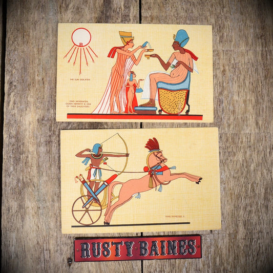 Postcard Bundle, Egypt Art, King Ramsses II/Queen Nefertiti