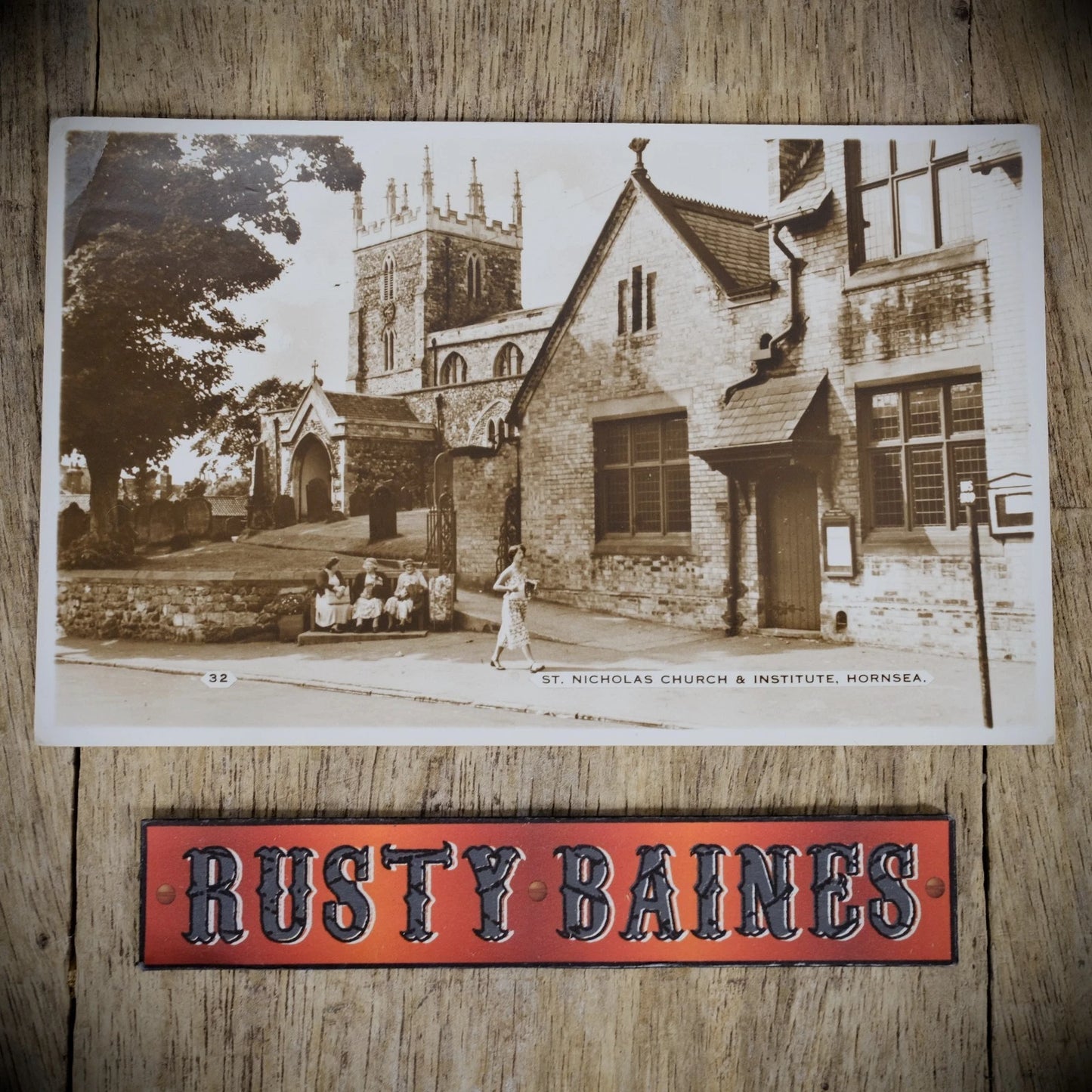 Postcard, Hornsea St Nicholas Church & Institute, Bamforth Real Photo