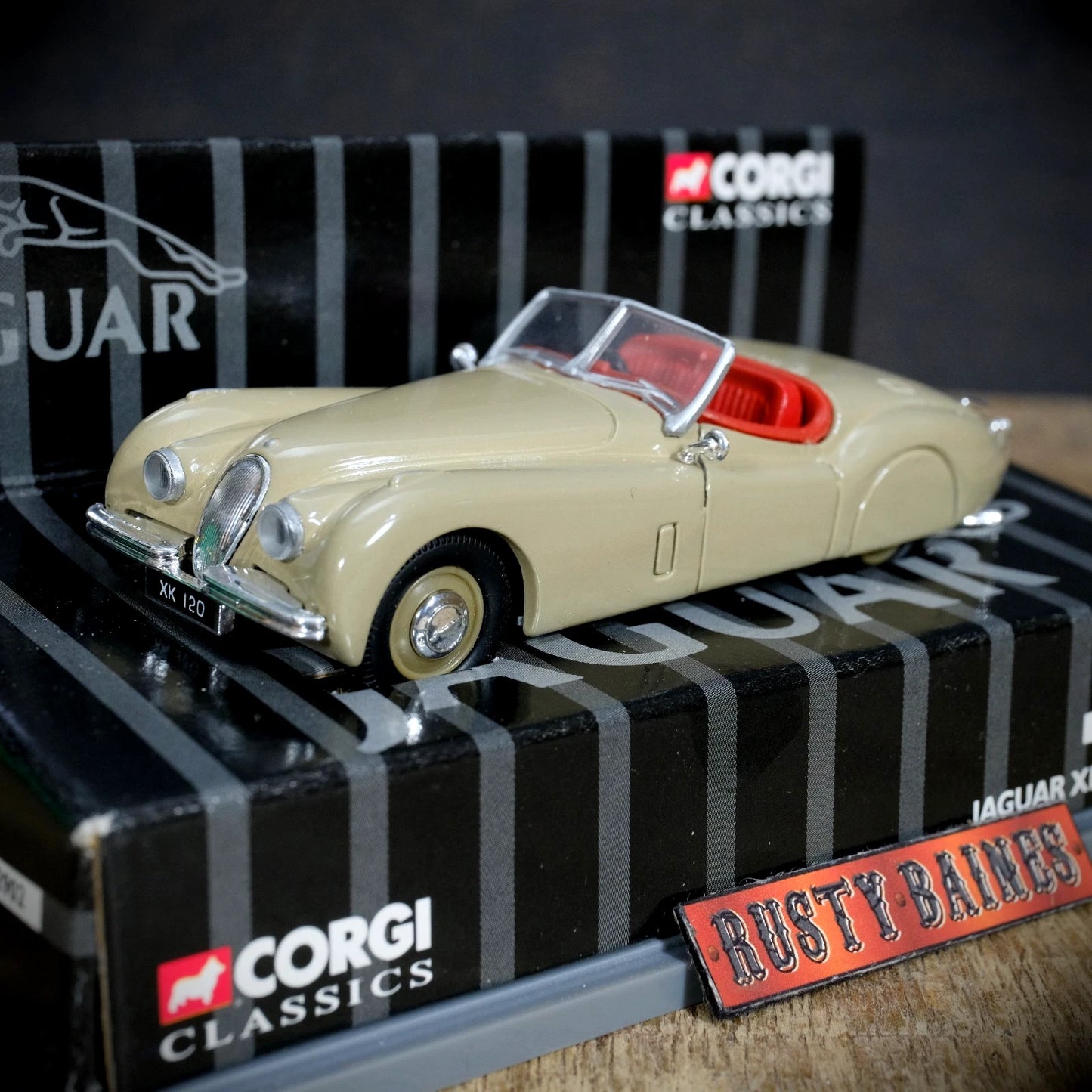 Corgi Jaguar Xk120 Open Top, Cased, Lavender Grey