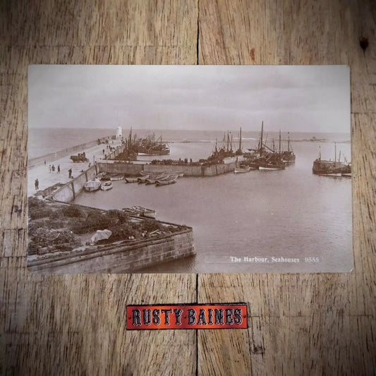 Vintage Postcard, Seahouses Harbour, Shipping, Real Photo