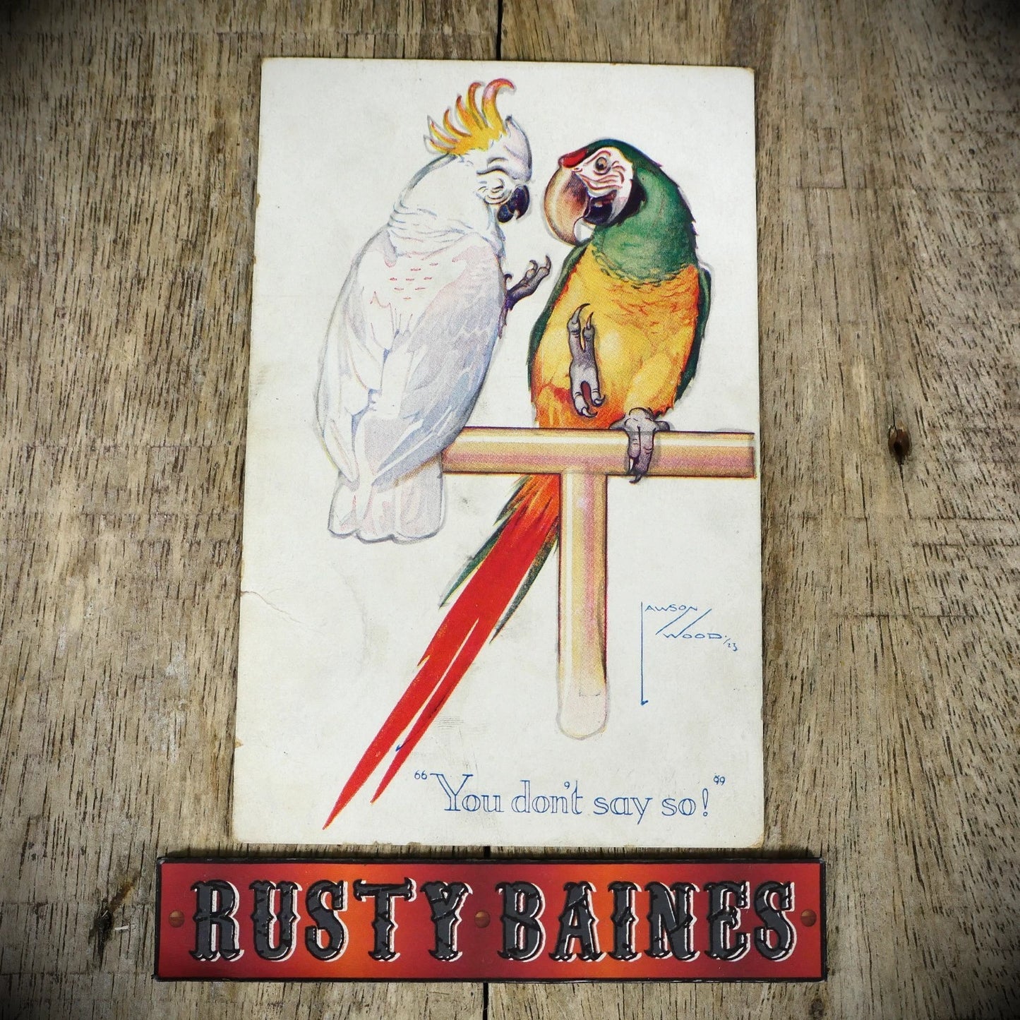 Postcard, Comic, Lawson Wood, Gossip Birds, Parrot Cockatoo