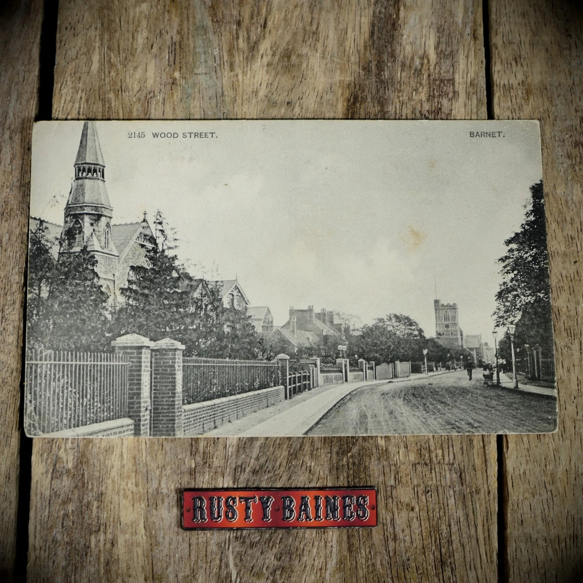 Postcard, Barnet Wood Street, Printed