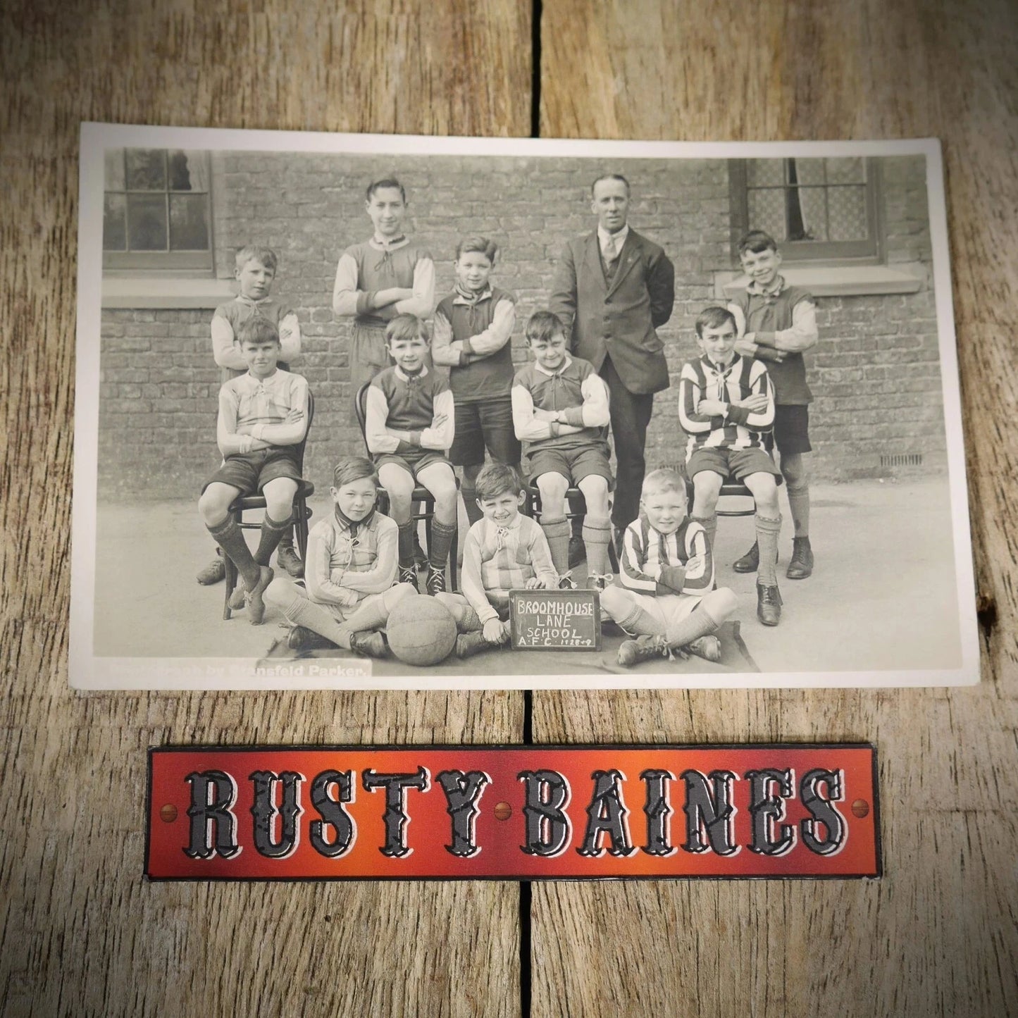 Postcard, Broomhouse Lane School Football Team, Salford? Real Photo
