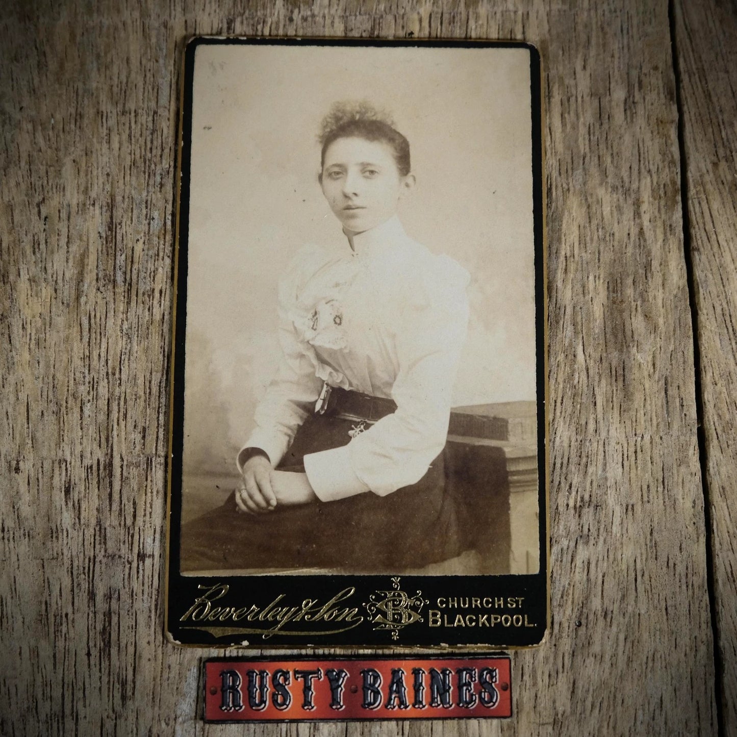 Carte de Visite (CDV) Portrait of Victorian Young Woman, Fashion, Beverley & Son, Blackpool