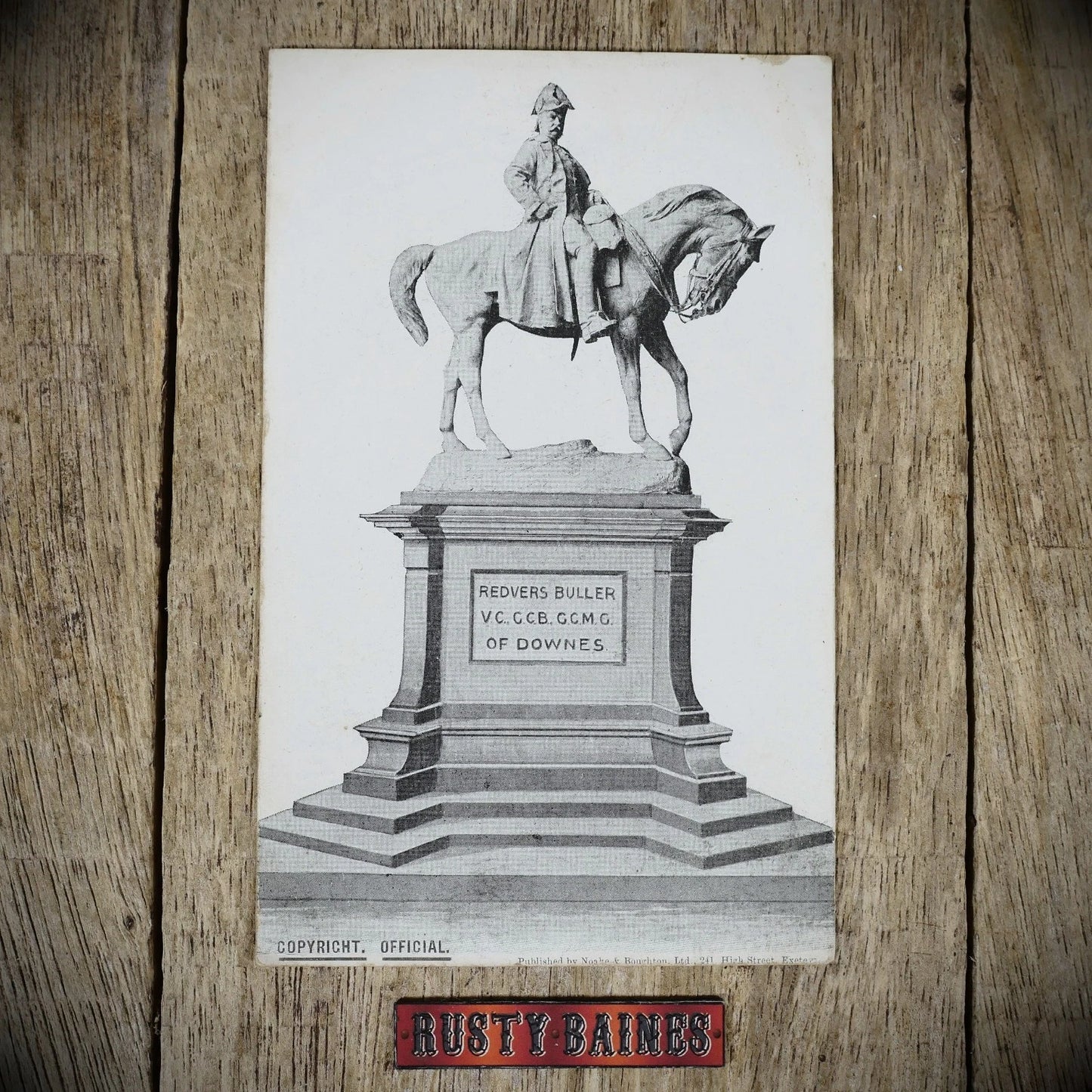 Postcard, Sir Redvers Buller Statue Monument, Printed
