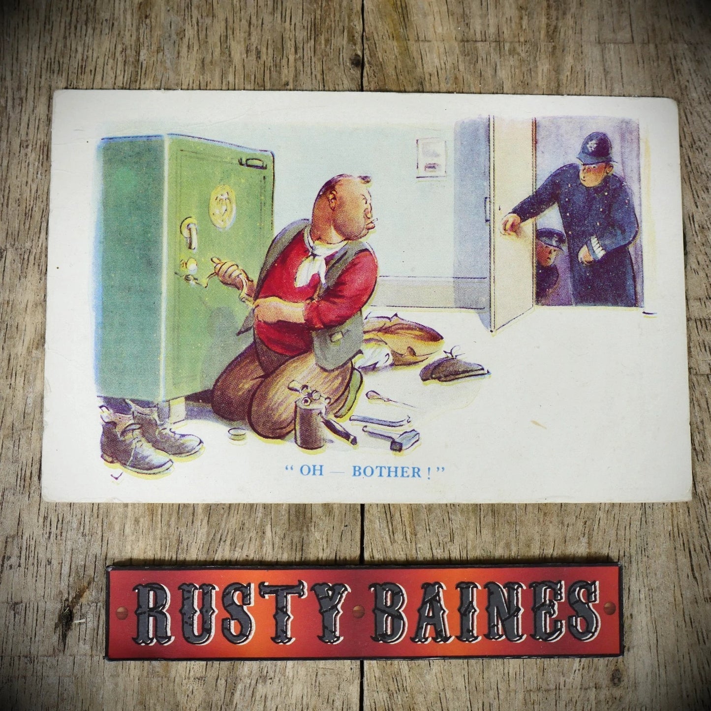 Postcard, Comic, Tuck, Criminal Thief Safe Cracker, Police