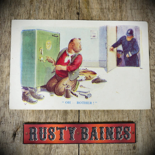 Postcard, Comic, Tuck, Criminal Thief Safe Cracker, Police