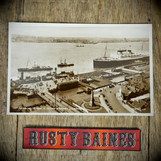 Postcard, Liverpool, River Mersey Landing Stage, Real Photo