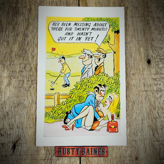 Postcard, Comic/Humour, Golf Course, Woman in Stockings, Romance