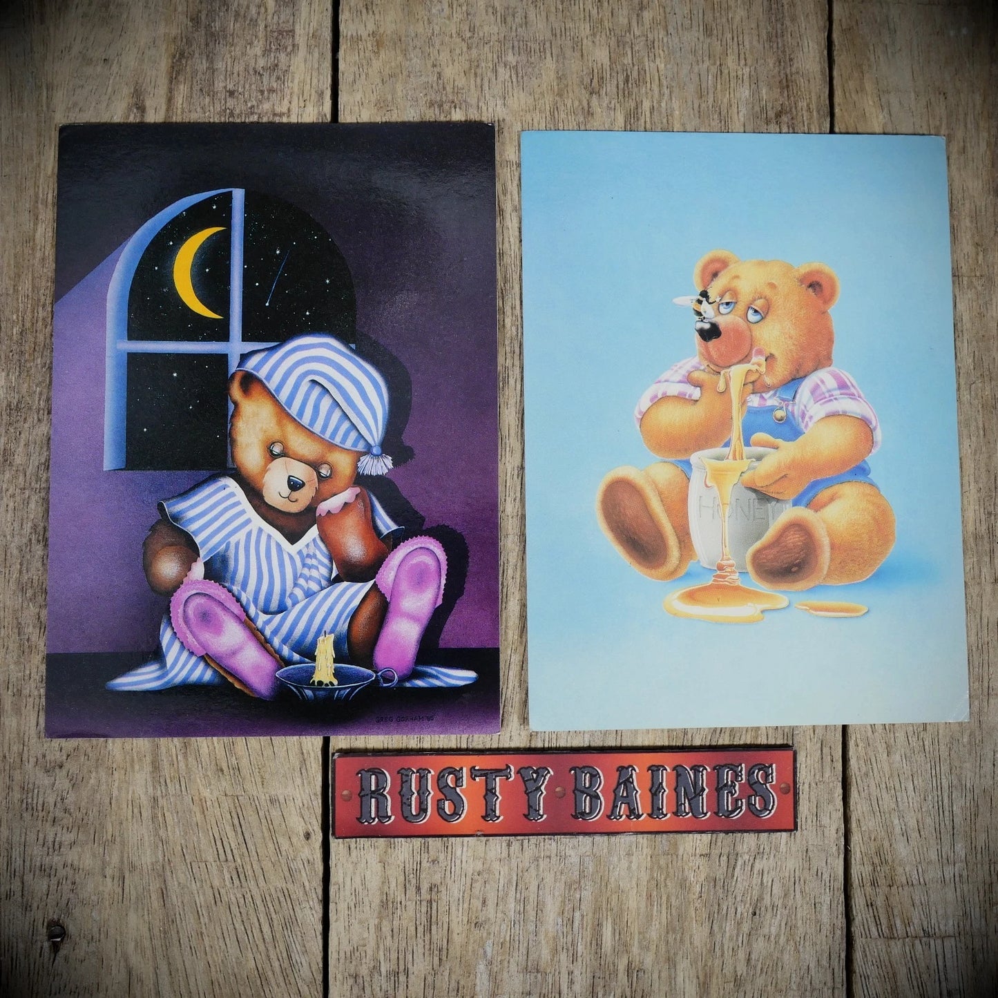 Postcard, Athena Teddy Bear Art, John Reilly/Greg Gorham Continental Size