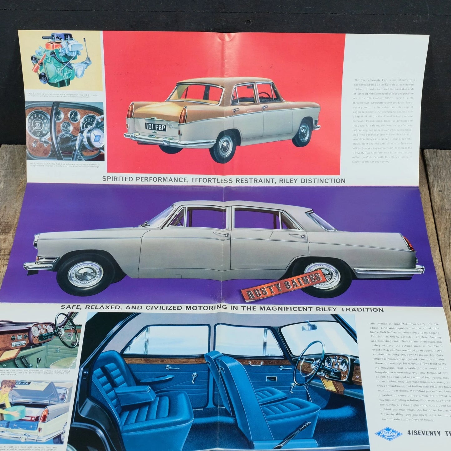 Original Car Brochure, Riley 4/72 #6560, Poster Style