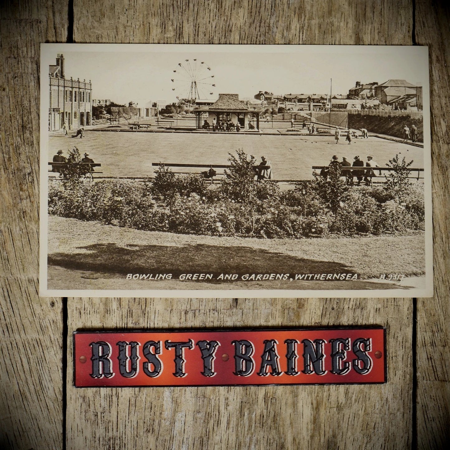 Postcard, Withernsea Bowling Green, Valley Gardens, Big Wheel, Printed