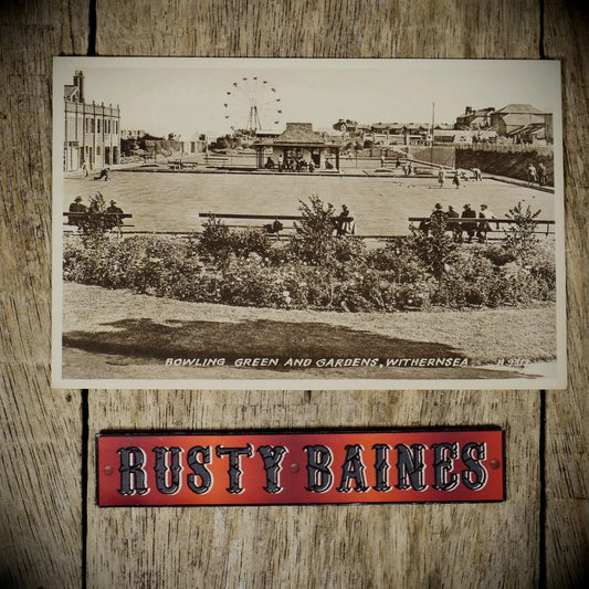 Postcard, Withernsea Bowling Green, Valley Gardens, Big Wheel, Printed