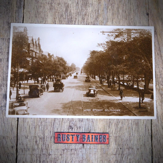 Postcard, Southport, Lord Street, Early/Vintage Motor Cars, Real Photo