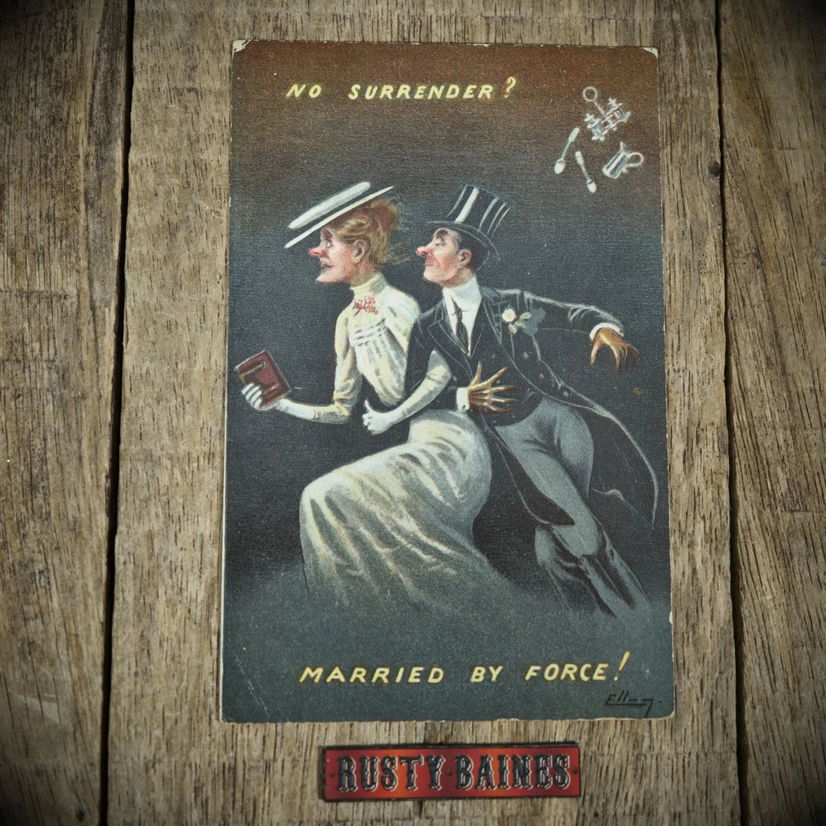 Postcard, Comic, Love Romance, Married by Force, W H Ellam