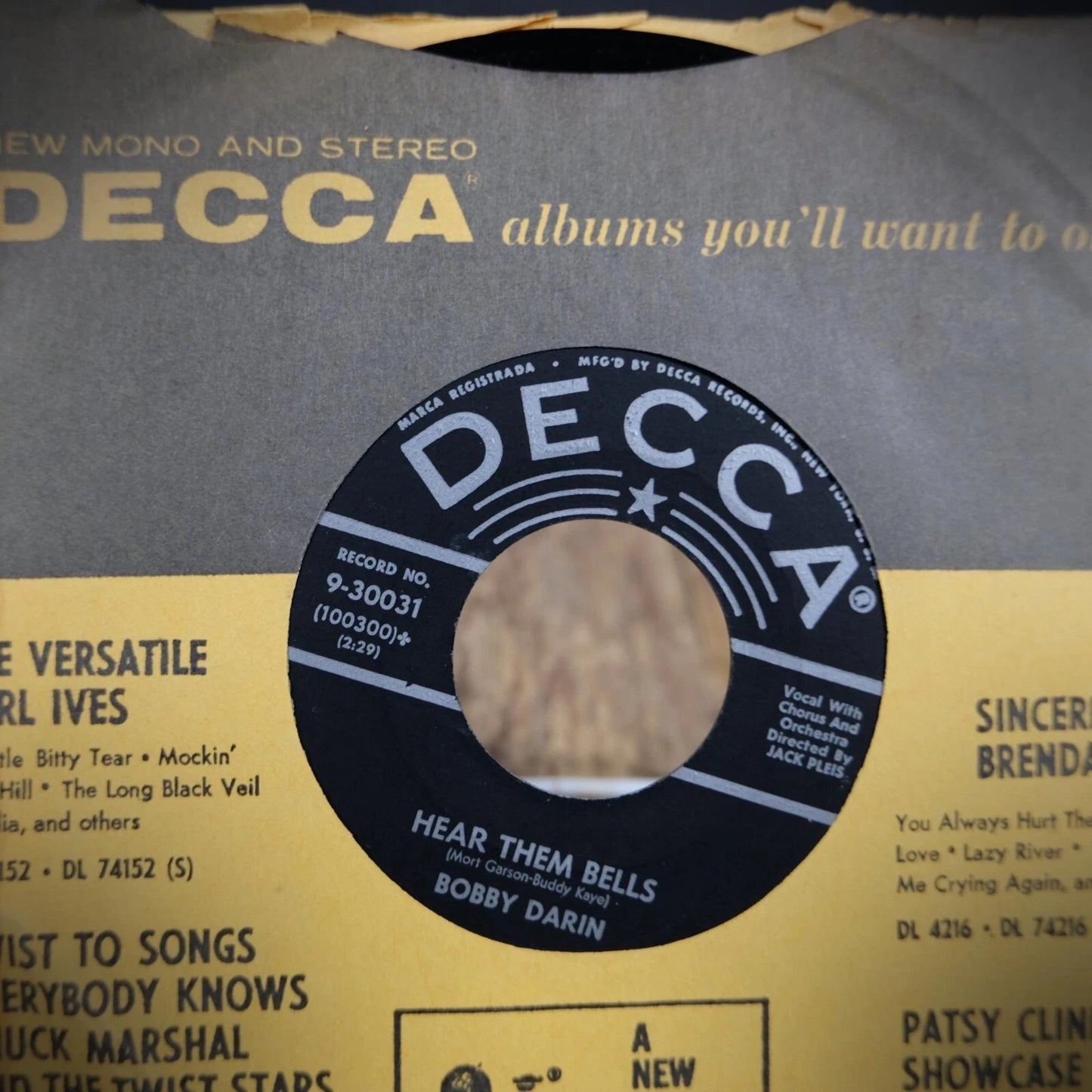 Record 7" Single, Bobby Darin, The Greatest Builder/Hear Them Bells