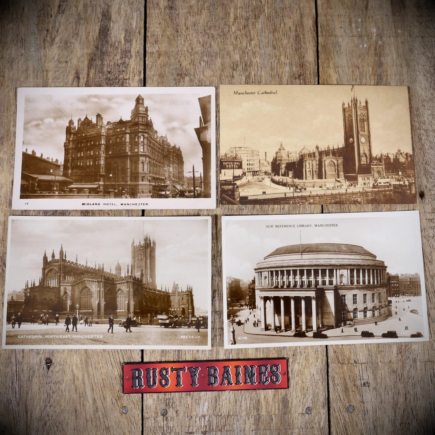 Postcard Bundle, Manchester Library/Hotel/Cathedral