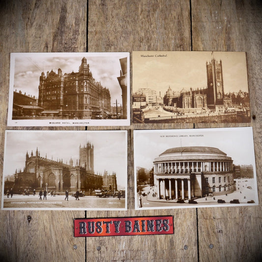Postcard Bundle, Manchester Library/Hotel/Cathedral