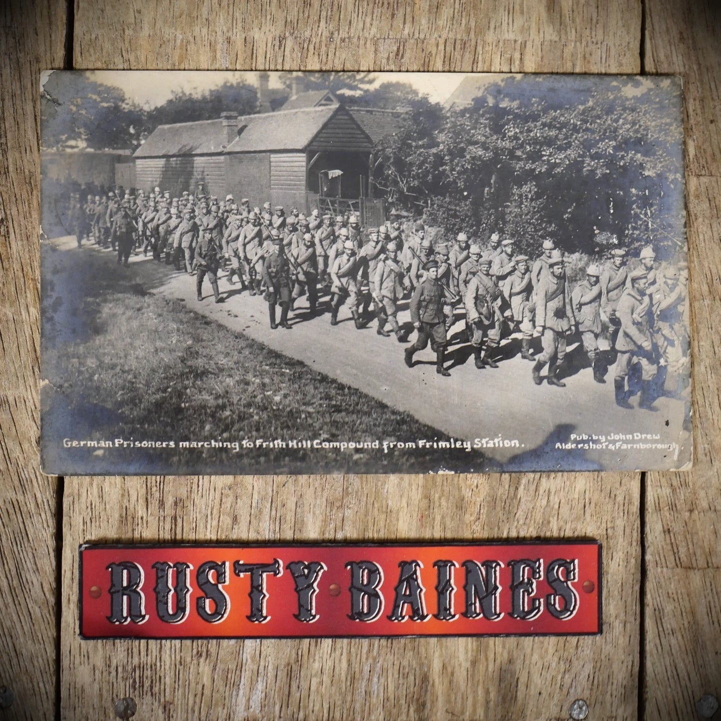 Postcard, German Prisoners of War, Frimley Station, England Real Photo