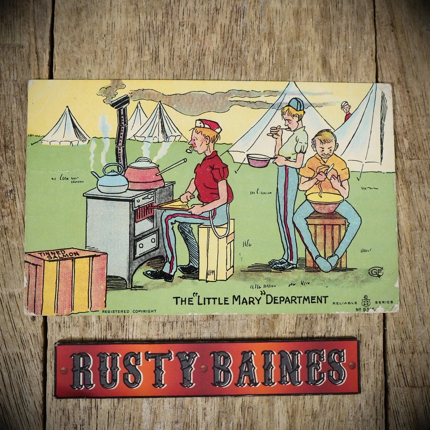 Postcard, WW1 Era Comic, Army Camp LIfe, Little Mary Cooks Chef