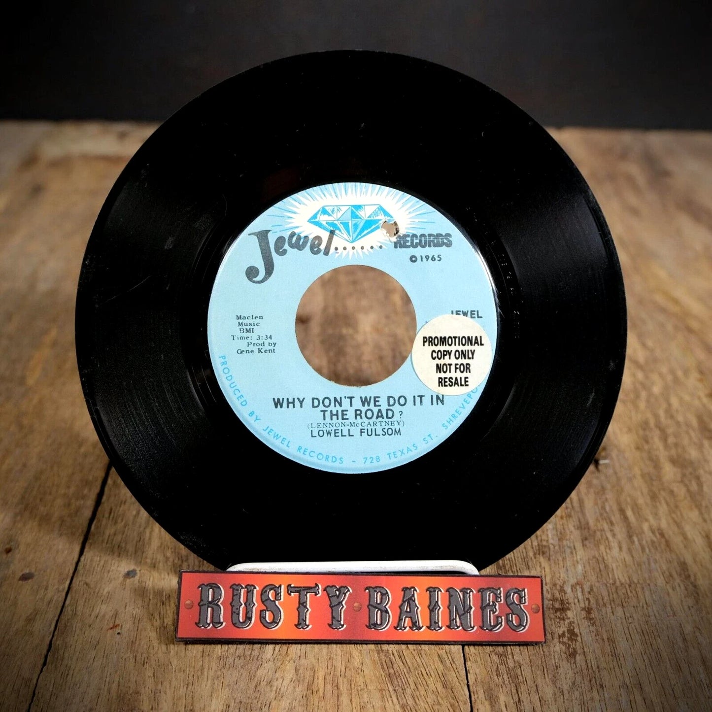 Record 7" Single, Lowell Fulsom, Why Don't We Do it in the Road, Promo