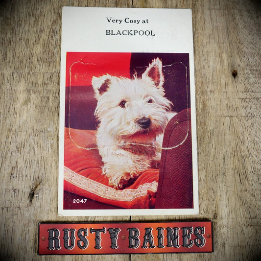 Postcard, Novelty Pull-Out, Blackpool Terrier Dog, Printed