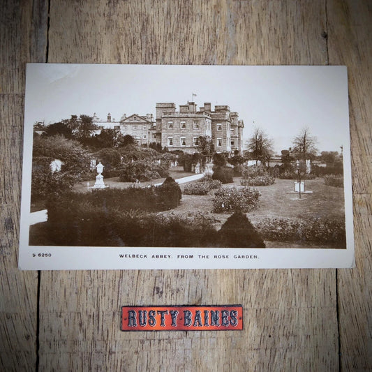 Postcard, Welbeck Abbey from Rose Garden, Worksop, Real Photo