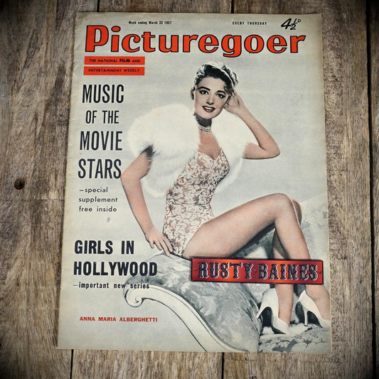 Vintage Picturegoer Magazine March 23 1957, Anna Maria Alberghetti Cover