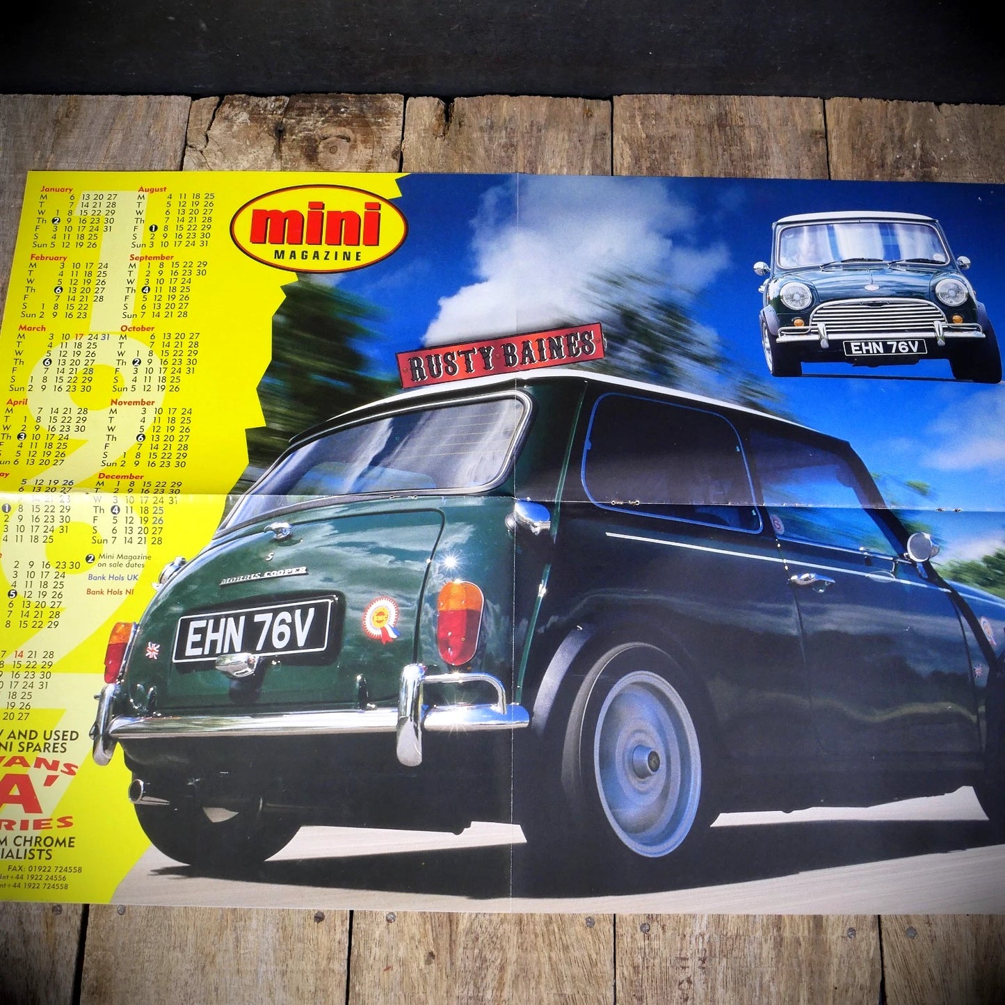 Mini Magazine Calendar Poster, Morris Mini Cooper S, EHN 76V