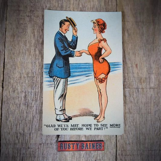 Vintage Postcard, Comic, Bathing Beauty, Glamour Girl, Romance