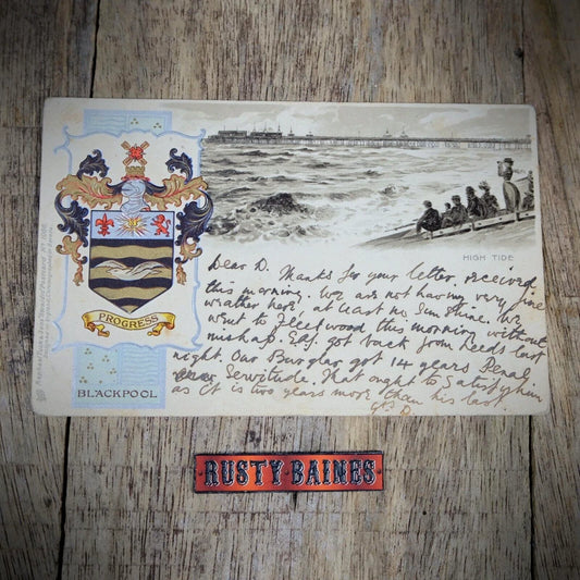 Postcard, Blackpool Coat of Arms Crest, Tuck Chromo, Printed
