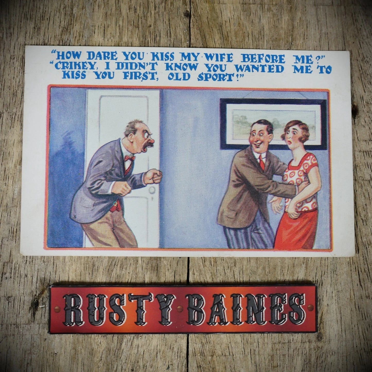 Postcard, HB Comic, Kissing Another Mans' Wife, 1929