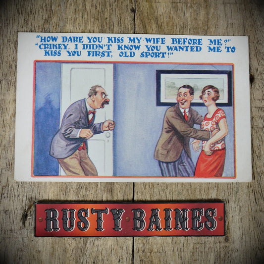Postcard, HB Comic, Kissing Another Mans' Wife, 1929